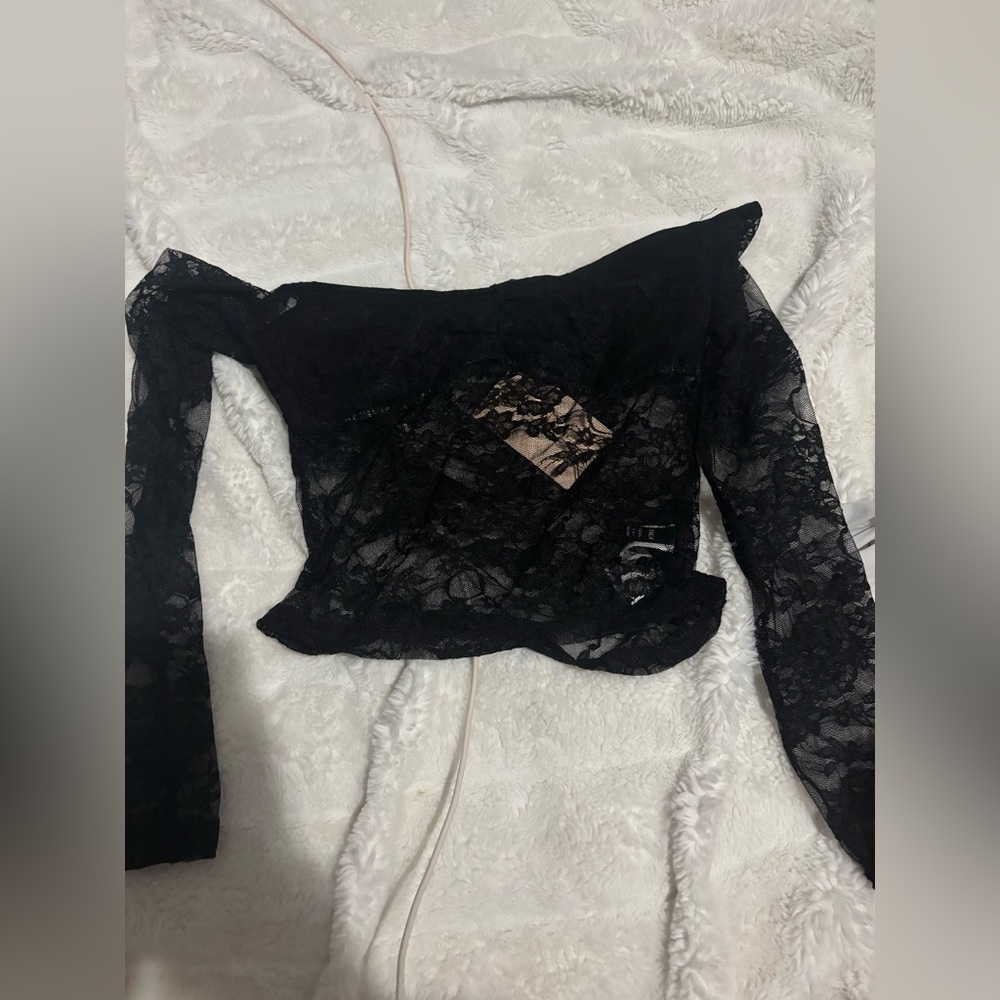 Elegant Black Lace Women's Top